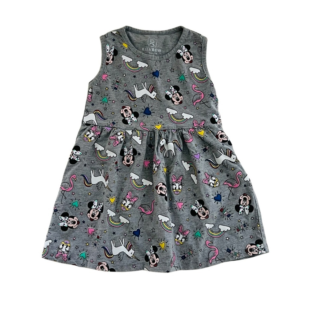 Rainbow Minnie Mouse Pink and Green Sundress Sleeveless Casual